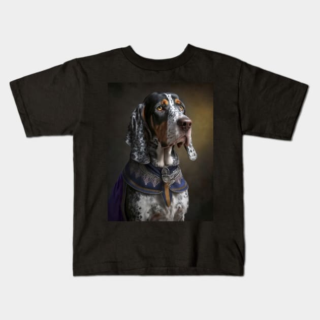 Royal Portrait of a Bluetick Coonhound Kids T-Shirt by pxdg